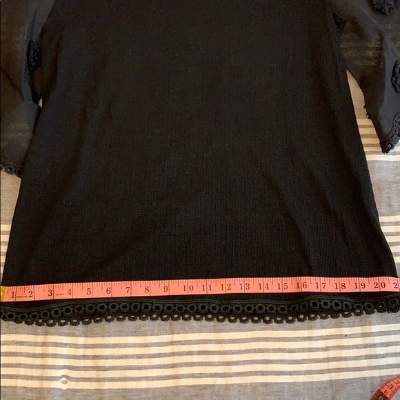 Vetinee Bell Sleeve Shirt Waffle Knit Blouse - Picture 8 of 8